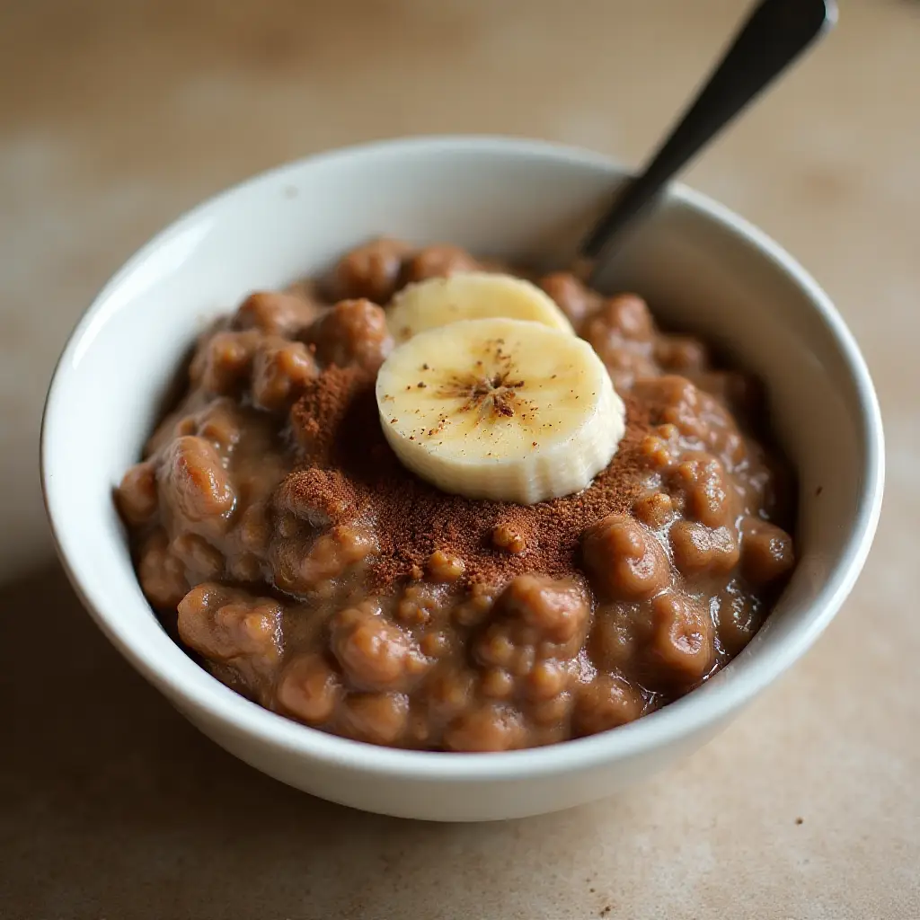 Reduced-Calorie Chocolate Banana Oatmeal