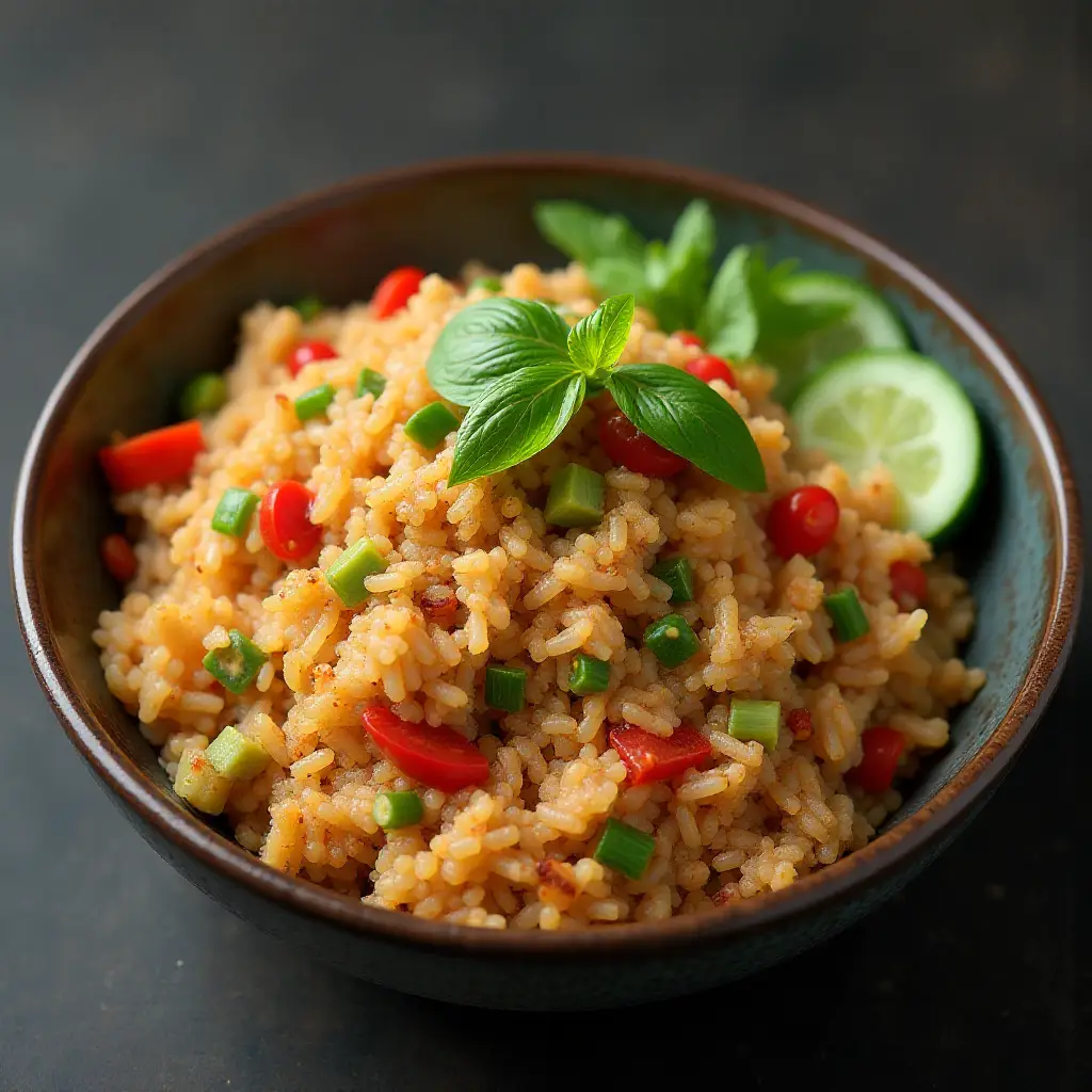 Thai Spicy Basil Chicken Fried Rice