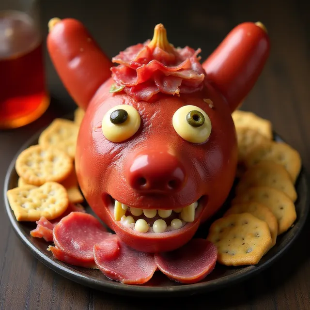 Sausage Head Charcuterie Board