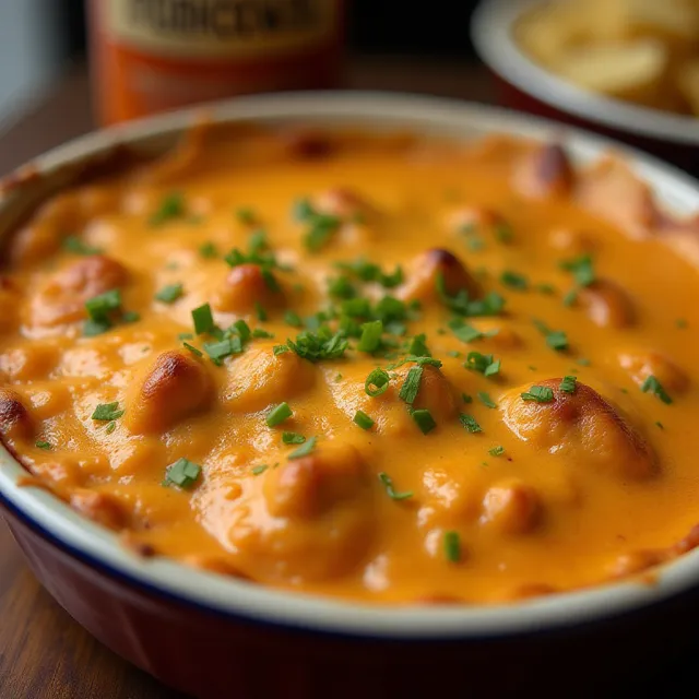 Baked Buffalo Dip with Canned Chicken