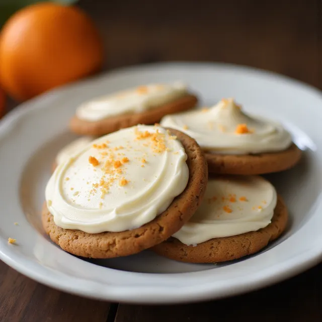 Gingerbread Cookies with Orange Buttercream Frosting
