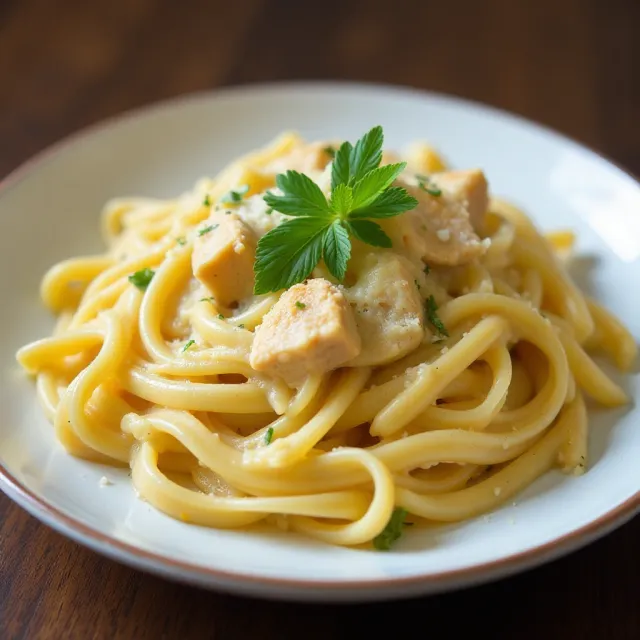 Chicken Alfredo with Fettuccini Noodles