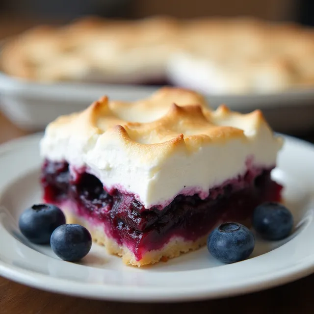 Blueberry Lemon Bars with Meringue Topping