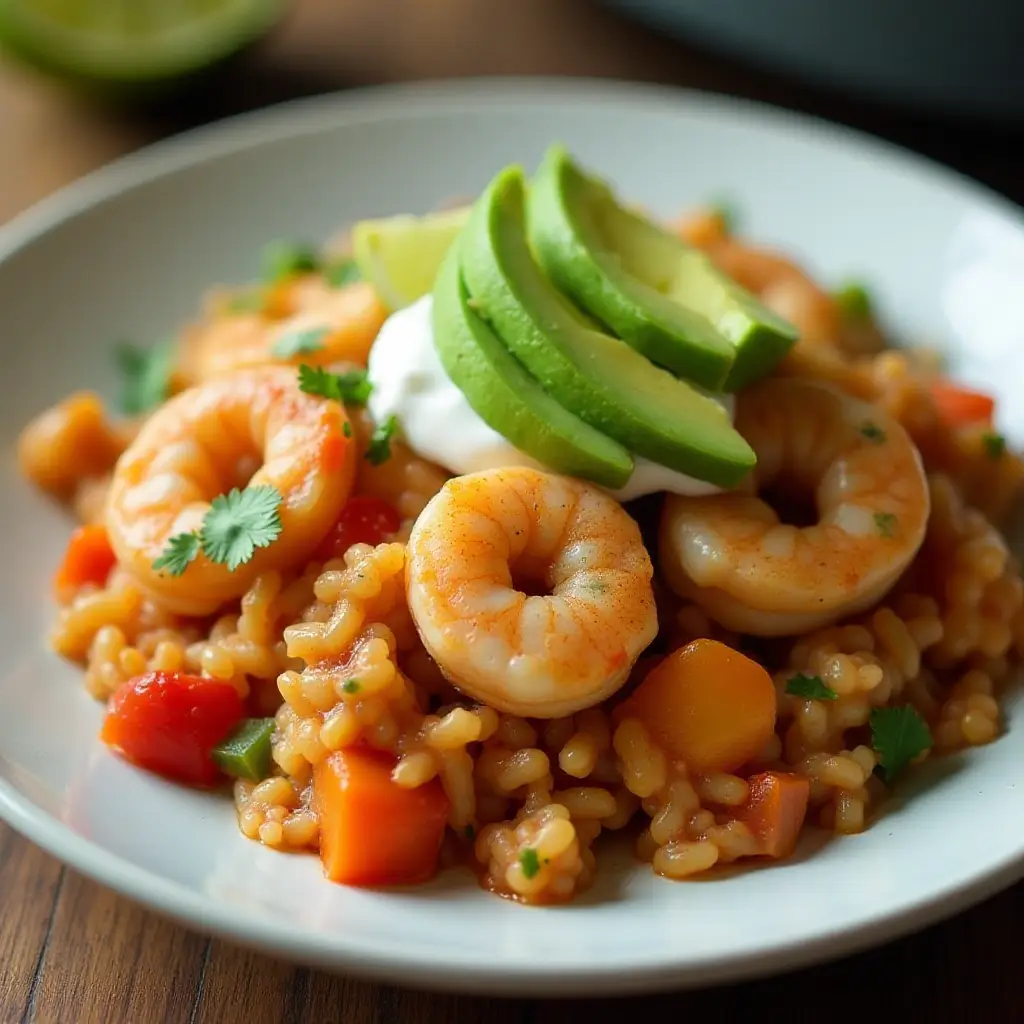 Shrimp Fajita Rice Casserole
