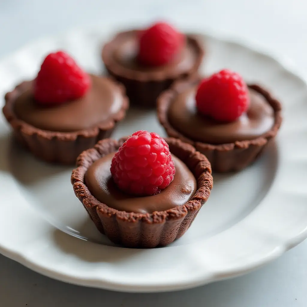Vegan Raspberry Chocolate Tarts