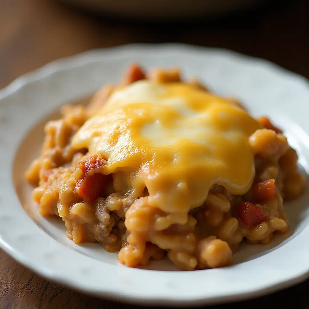 Cheesy Hamburger Rice Casserole