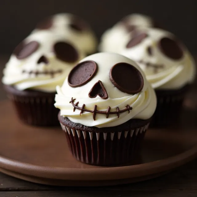Creepy Halloween Skull Cupcakes
