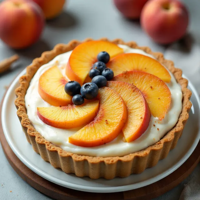 Creamy No-Bake Peach Tart