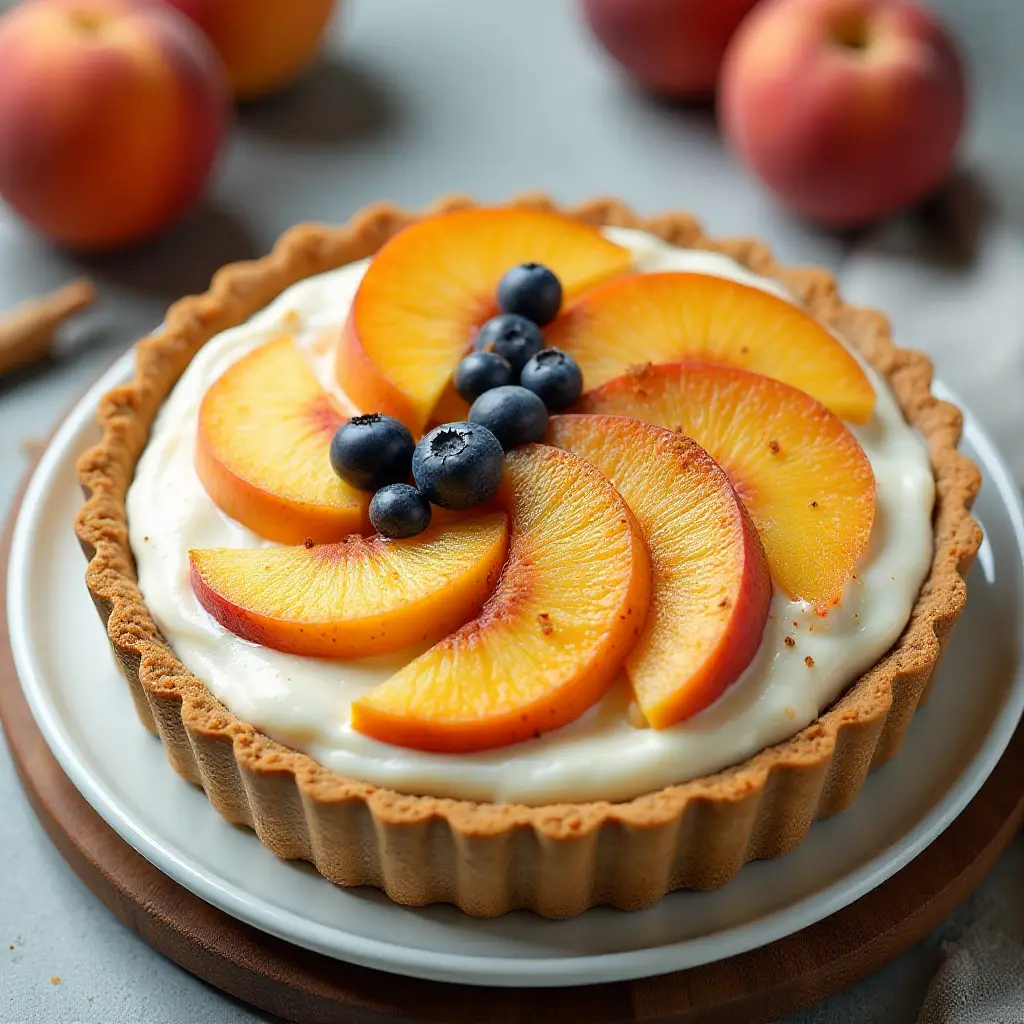 Creamy No-Bake Peach Tart
