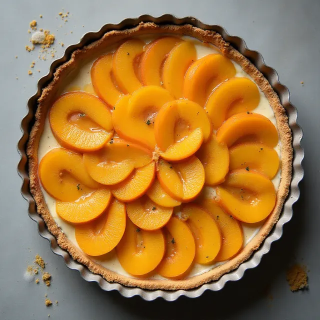 Tieton Apricot Tart with Basil Custard