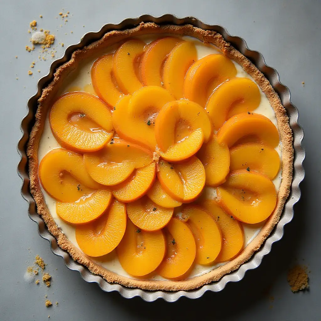 Tieton Apricot Tart with Basil Custard