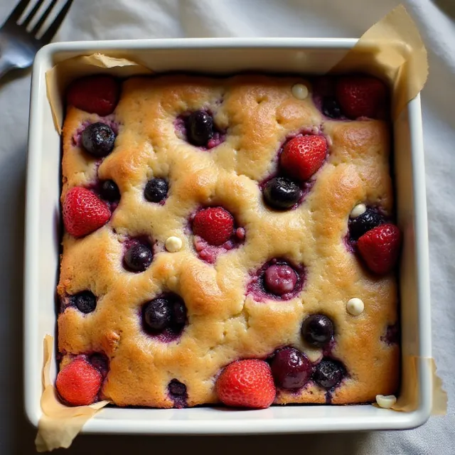 Berry and White Chocolate Blondies