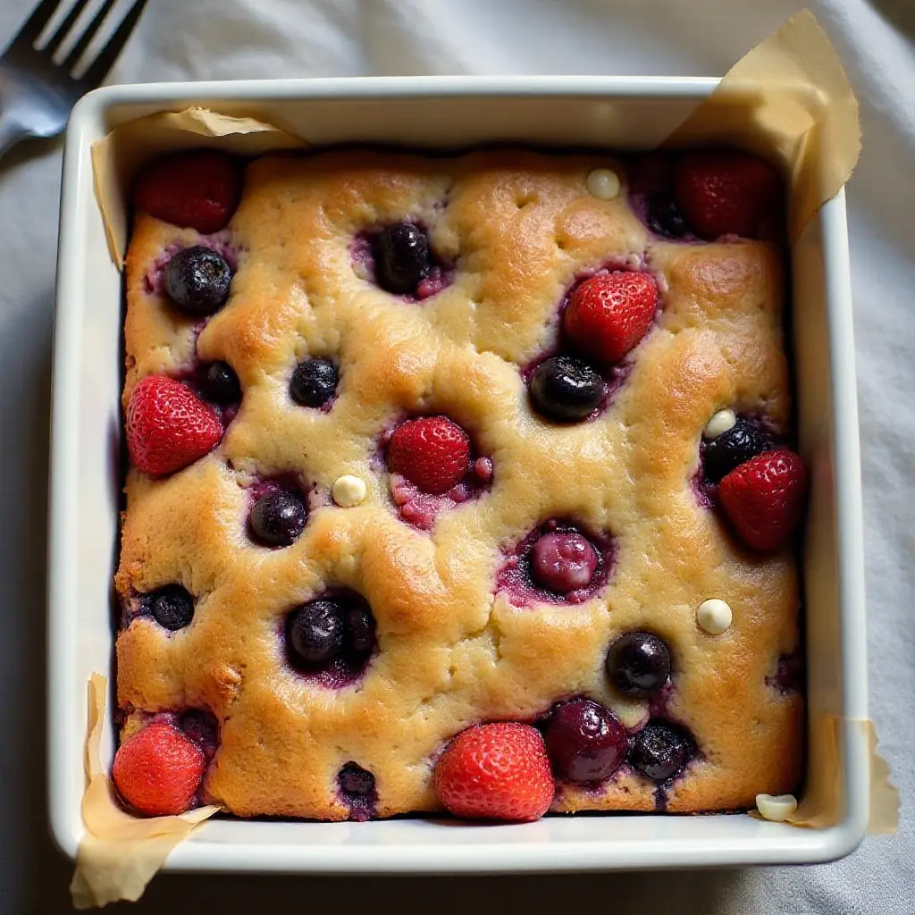 Berry and White Chocolate Blondies