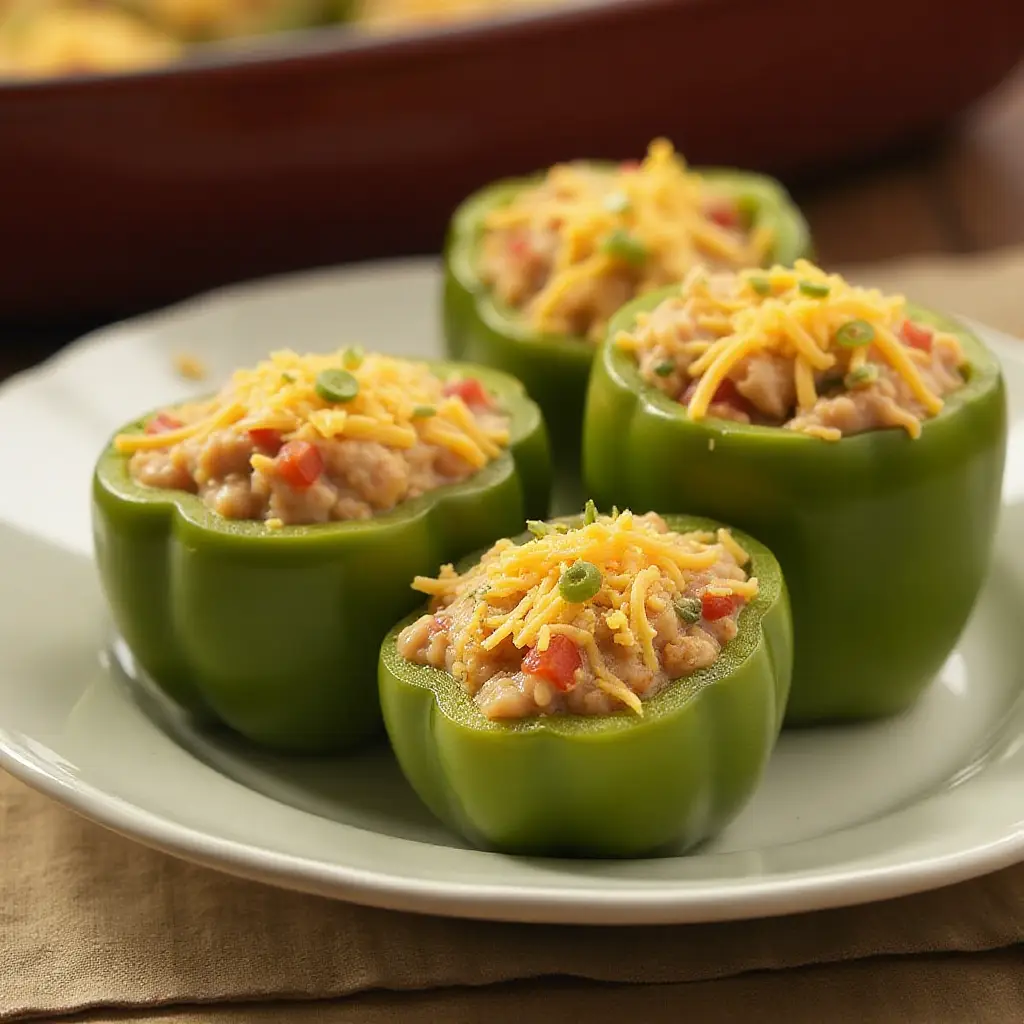 Peppers Stuffed with Grilled Chicken and Rice