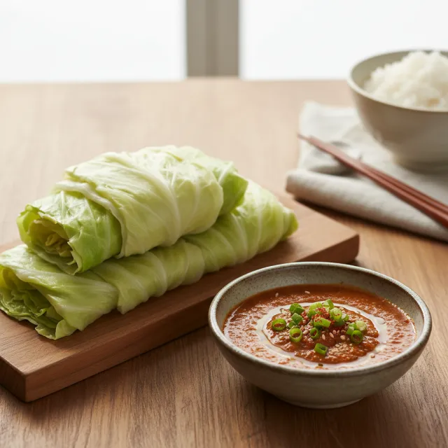 양배추찜과 쌈장