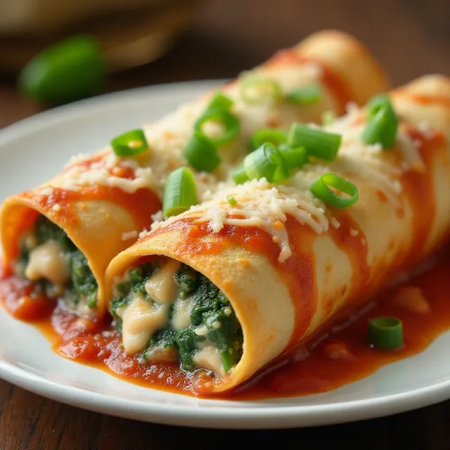 Spinach and Chicken Enchiladas
