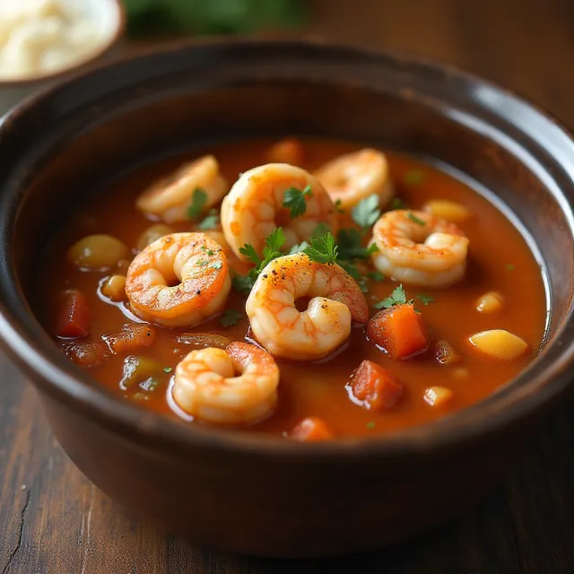 Slow Cooker Chicken Gumbo with Shrimp