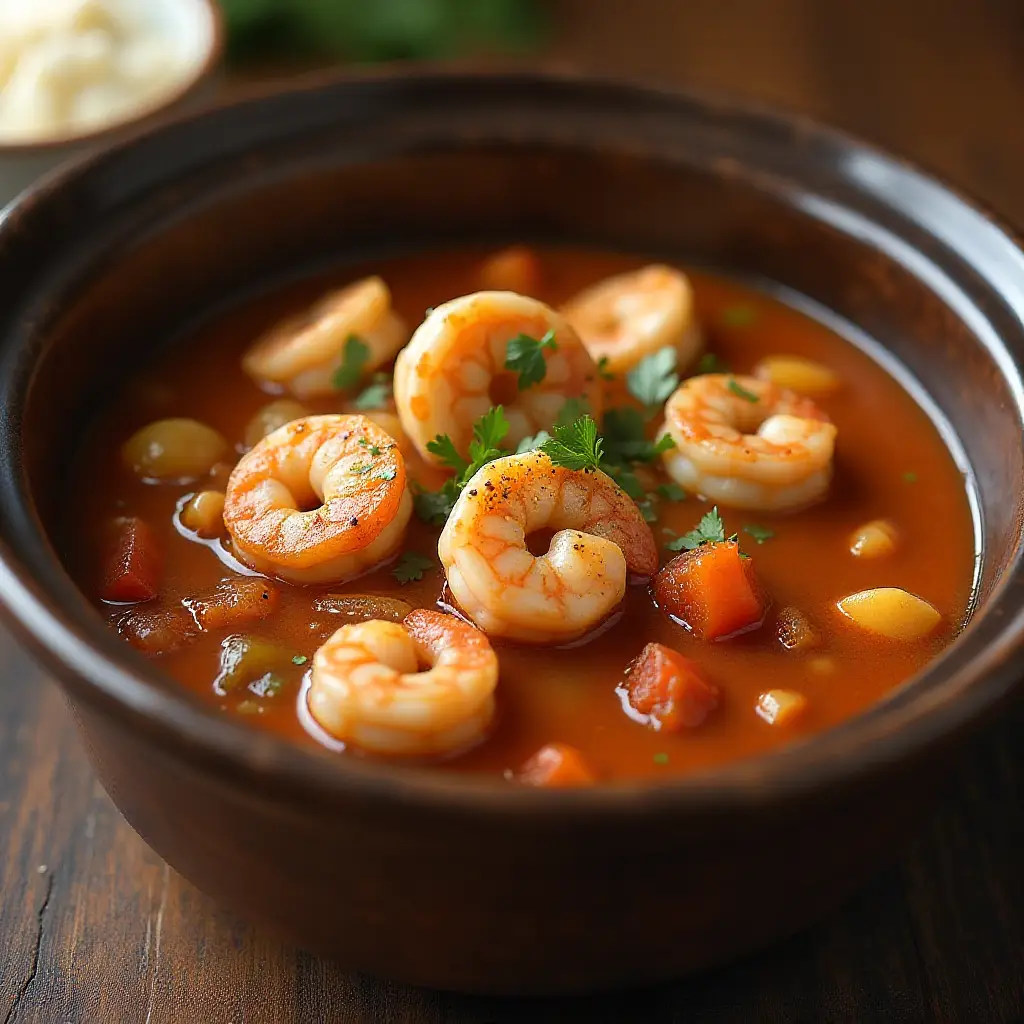 Slow Cooker Chicken Gumbo with Shrimp