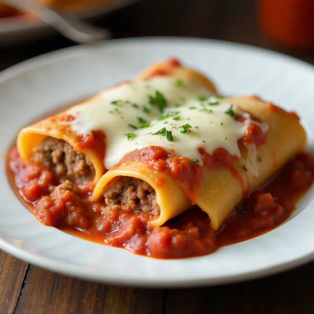 Meat Filled Manicotti