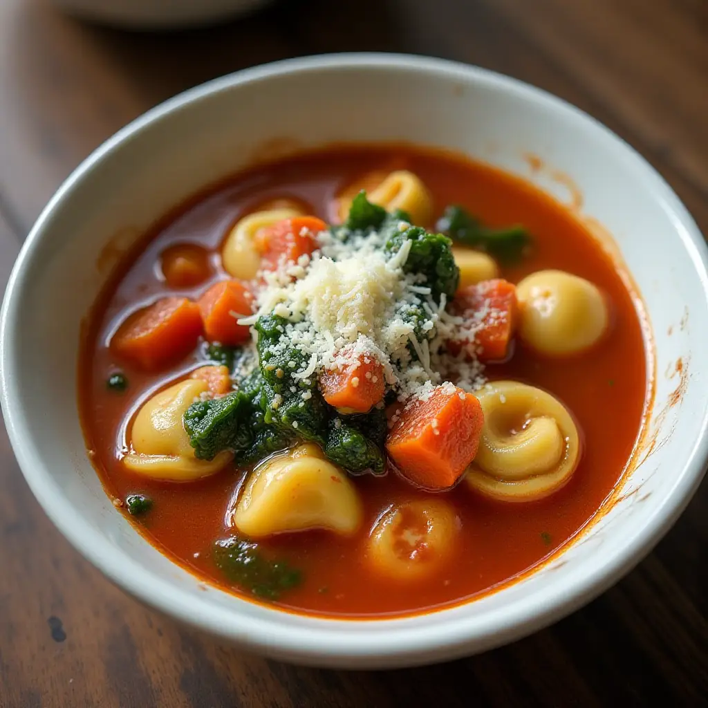 Slow Cooker Sausage Tortellini Soup