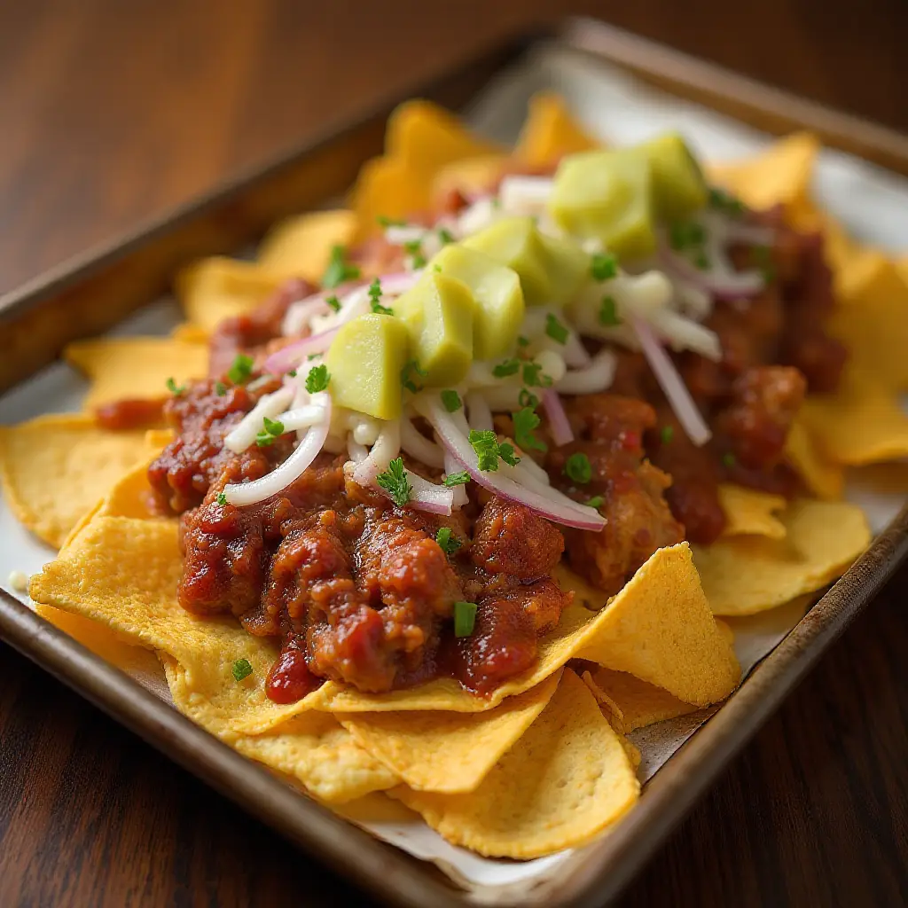 Baked BBQ Pulled Pork Nachos