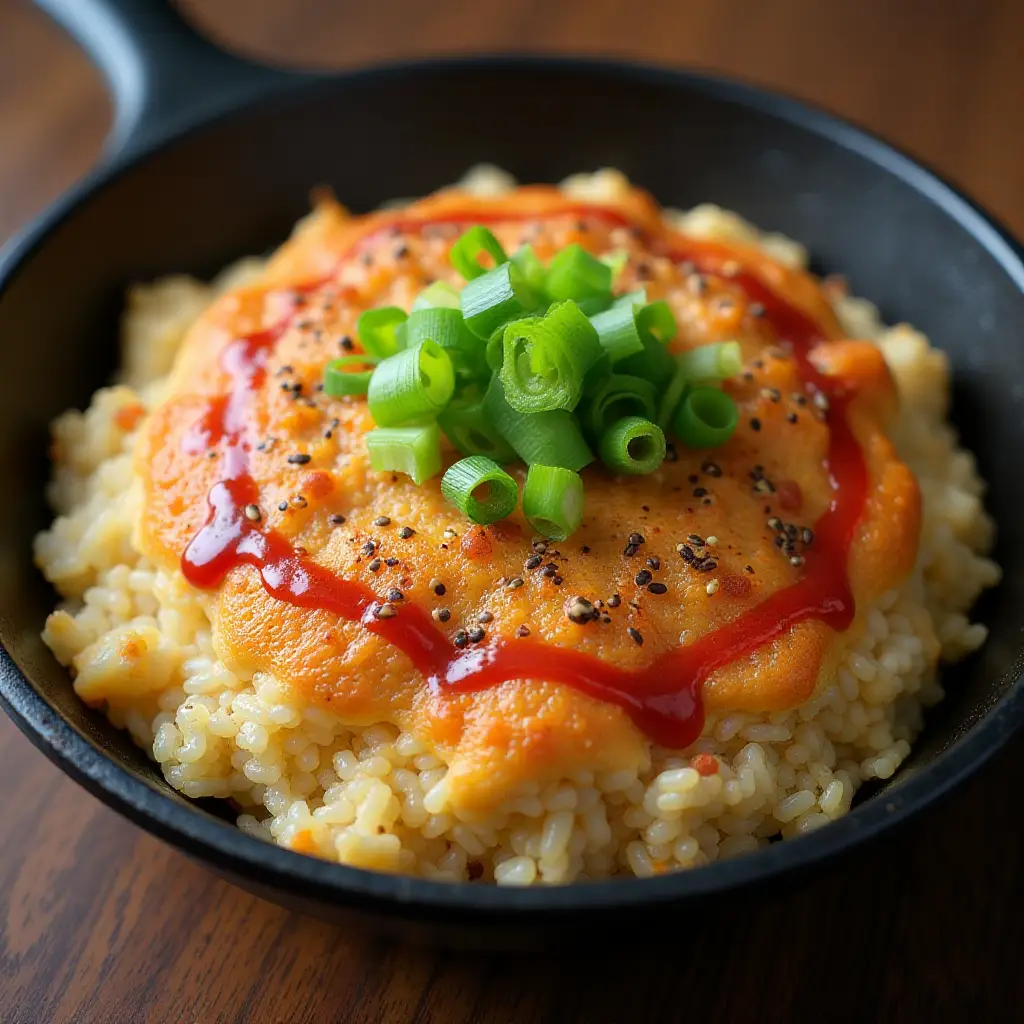 Okonomiyaki-Inspired Crispy Rice