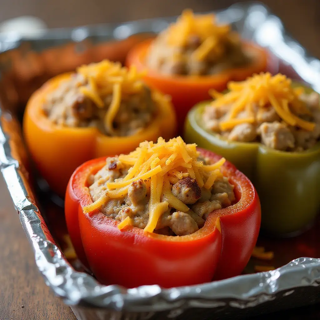 Peppers Stuffed with Cream Cheese and Sausage