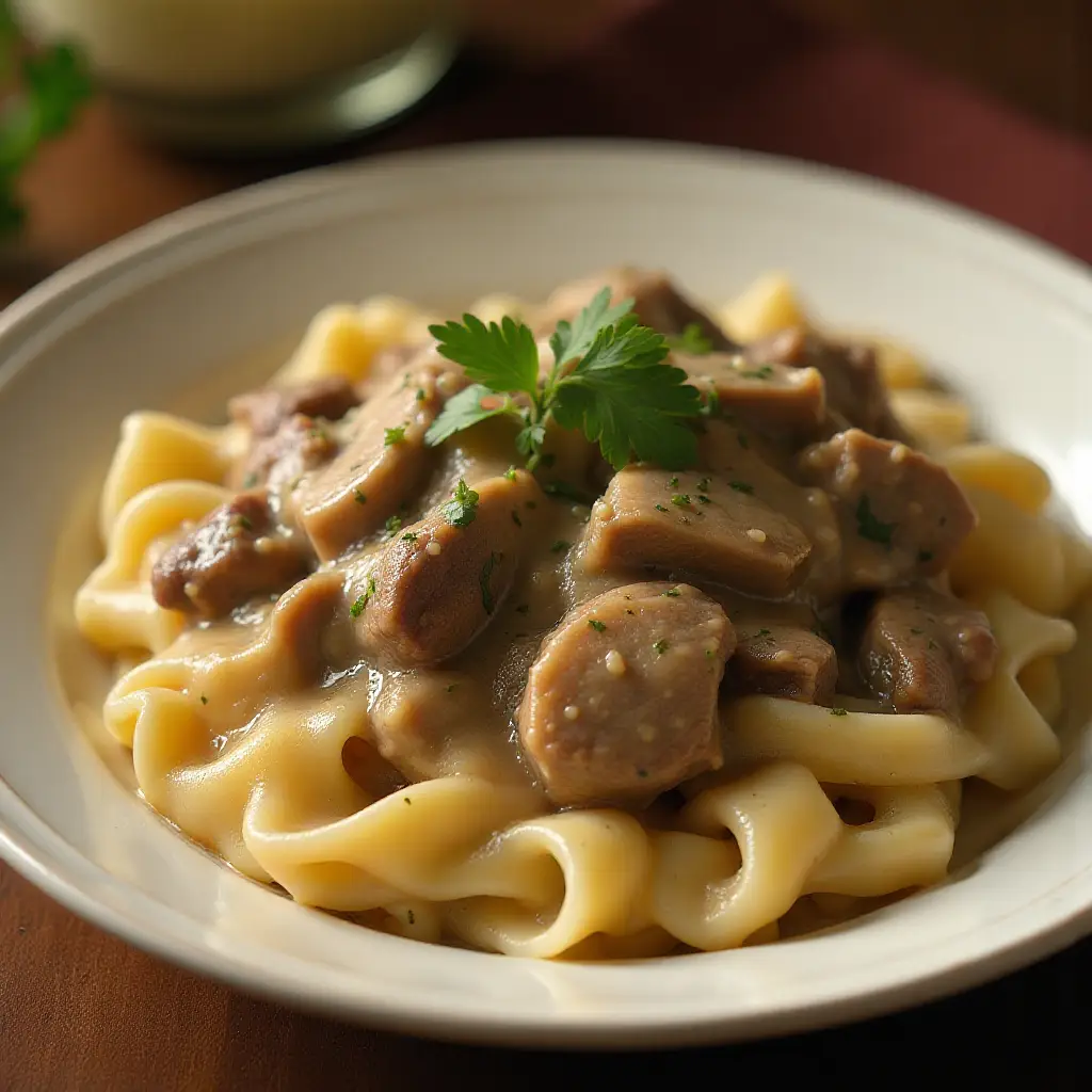 Classic Beef Stroganoff in a Slow Cooker