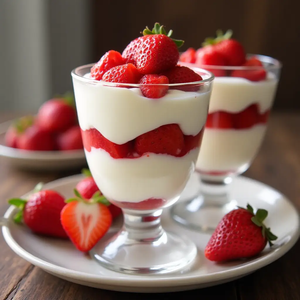 Easy Strawberry Pudding Parfaits