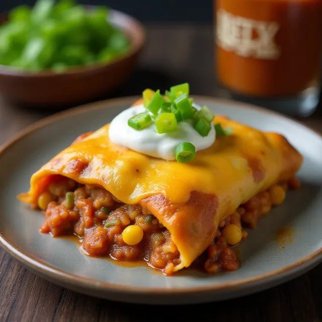 Slow Cooker Chicken Enchilada Casserole