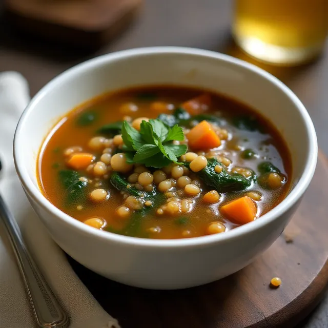 Red Lentil and Swiss Chard Soup