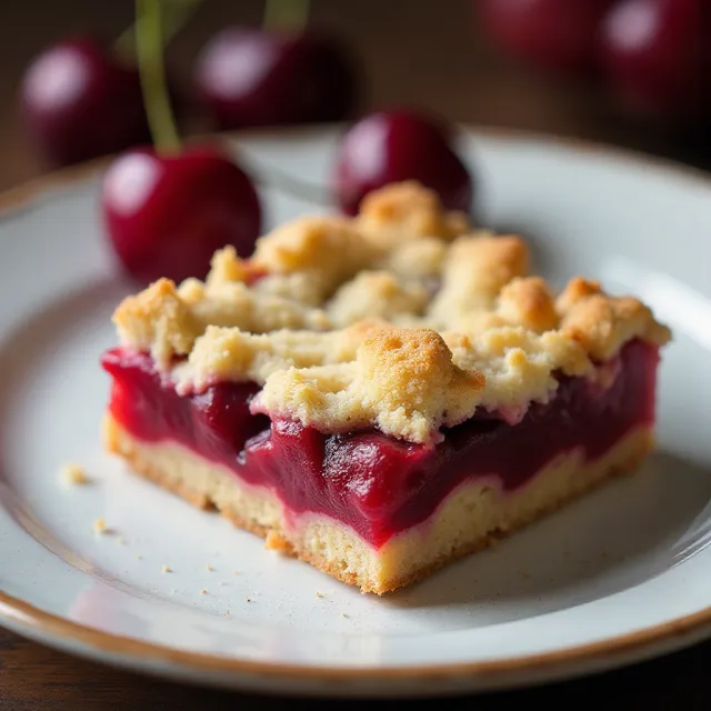 Cherry Cornmeal Crumb Bars