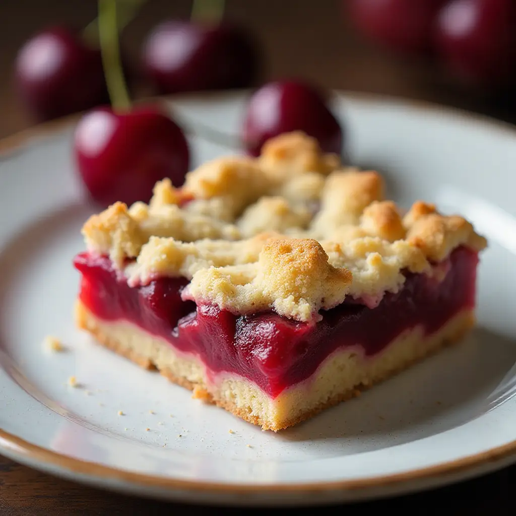 Cherry Cornmeal Crumb Bars