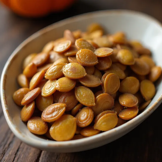 Cinnamon and Ginger Caramelized Pumpkin Seeds