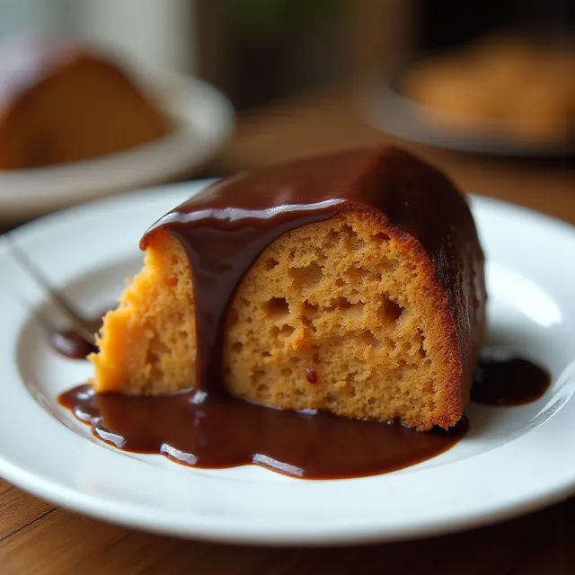 Brazilian-Style Carrot Cake with Chocolate Sauce