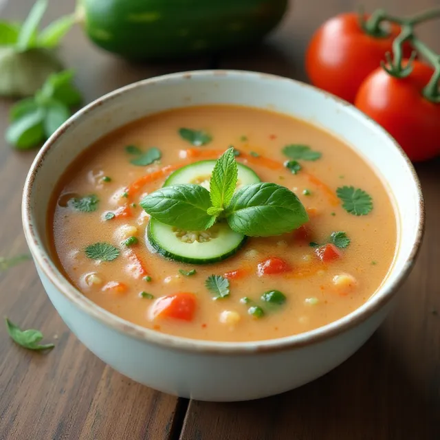 Cucumber Soup with Tomatoes