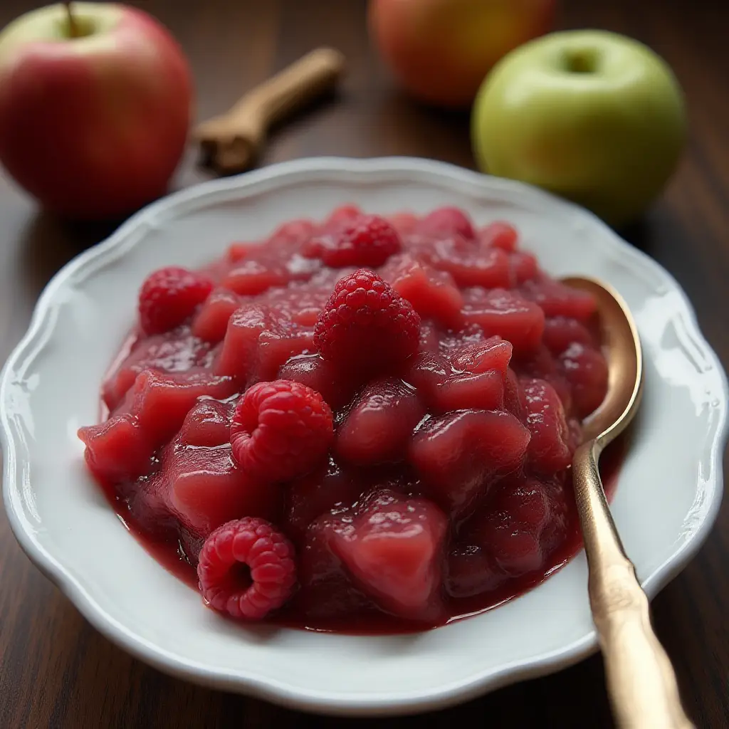 Slow-Cooker Apple Raspberry Sauce