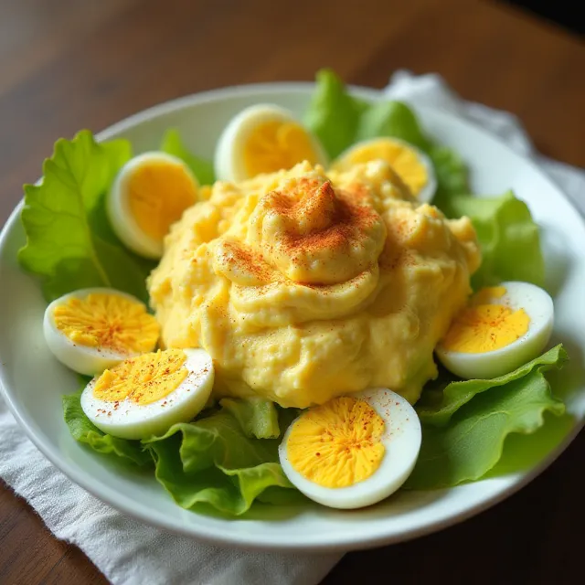 Deviled Egg Salad with Romaine