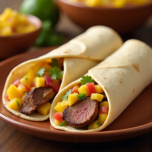 Mango Salsa Steak Fajitas