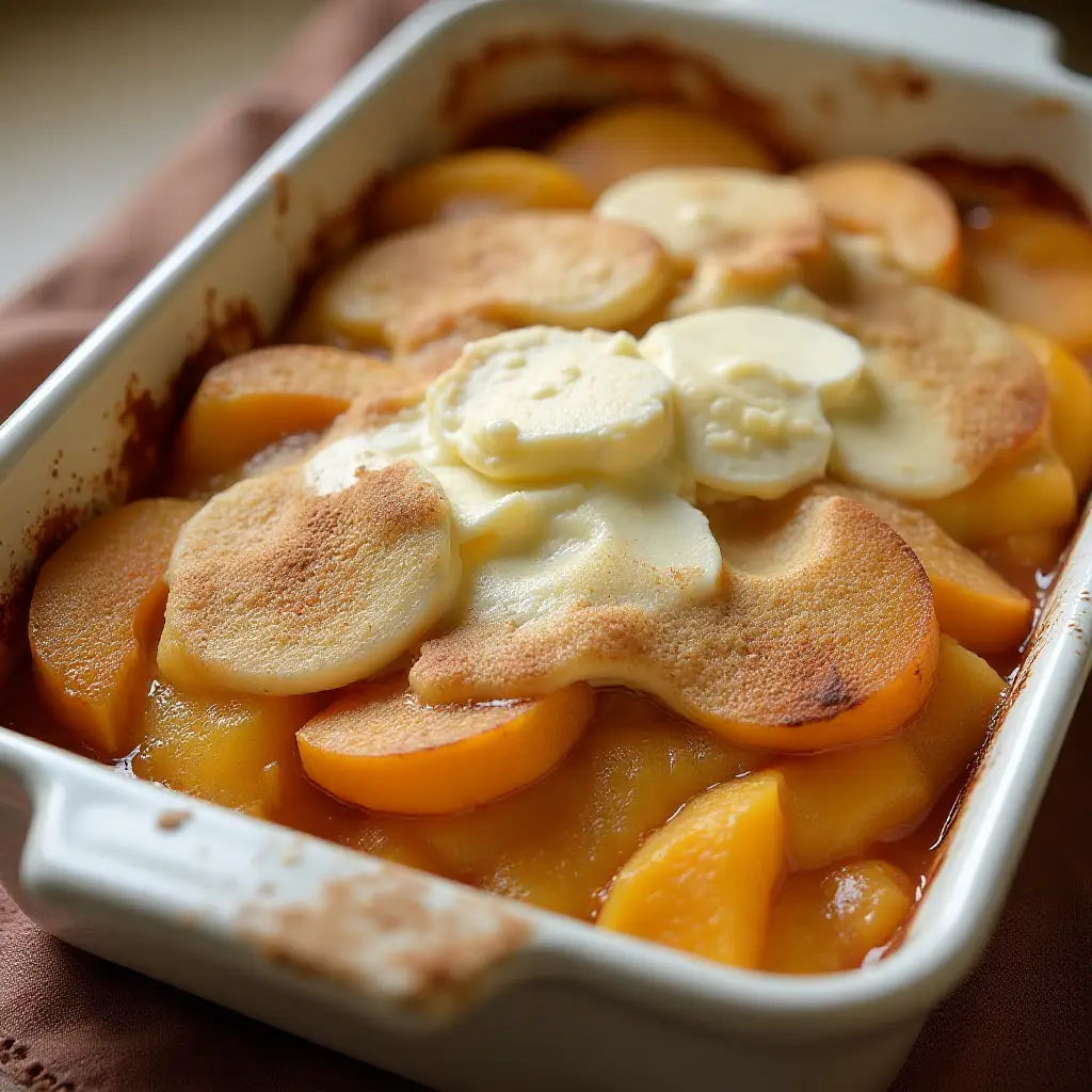 Easy Peach Cobbler with Cake Mix