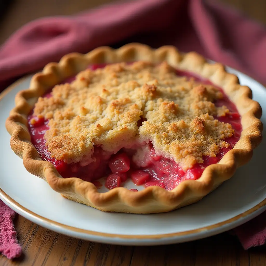 Crumb-Top Rhubarb Custard Pie