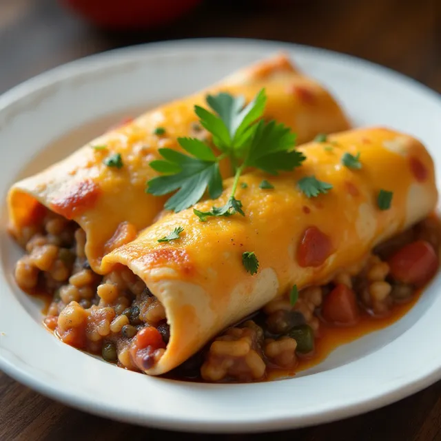 Black Bean and Rice Enchiladas