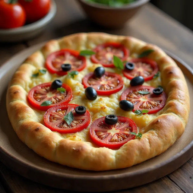 Focaccia Barese al Pomodoro e Olive