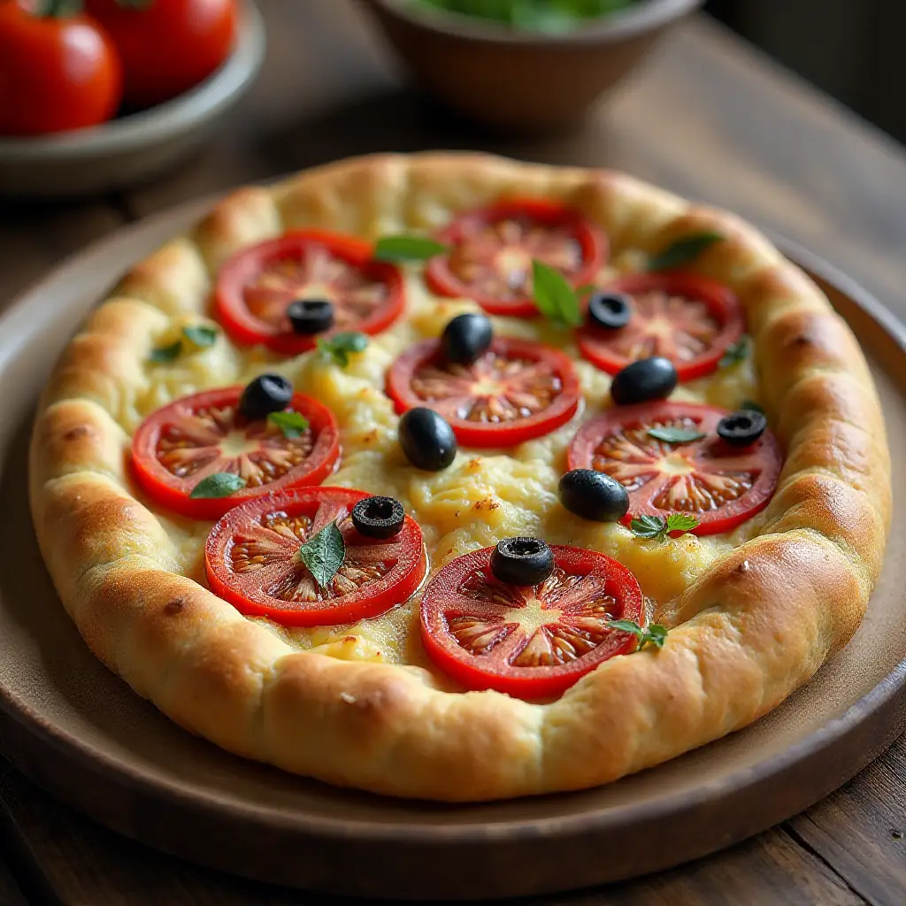 Focaccia Barese al Pomodoro e Olive