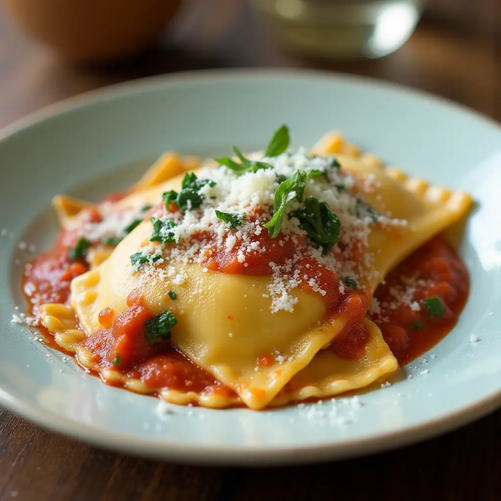 Chicken and Spinach Ravioli