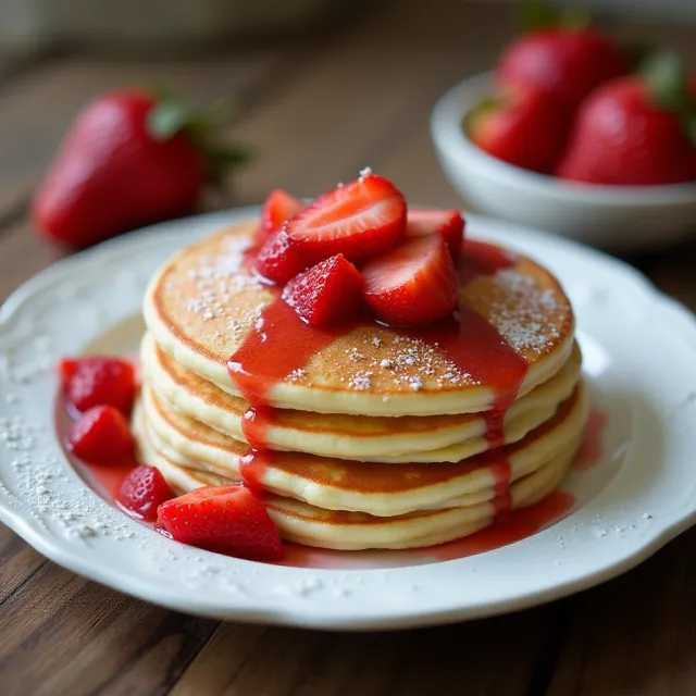Strawberry Vanilla Pancakes
