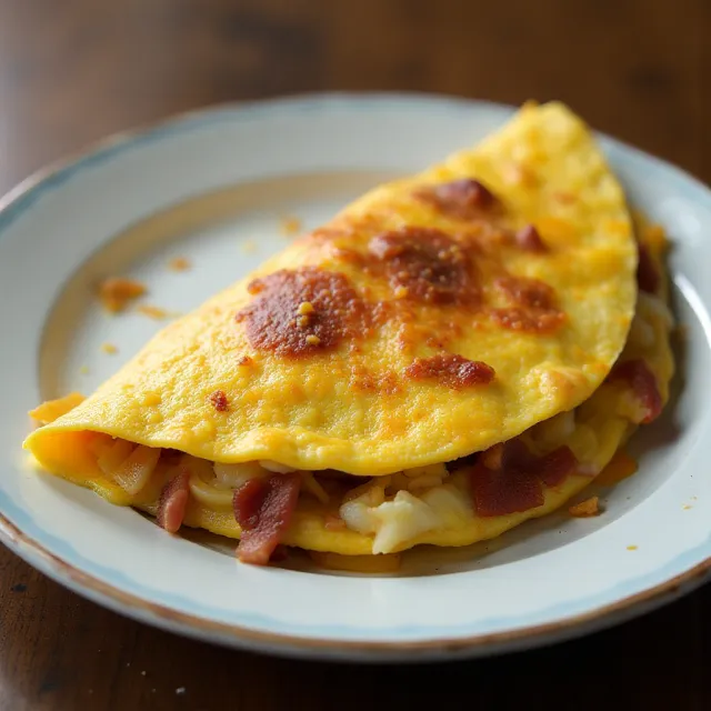 Crispy Bacon and Sweet Onion Omelet