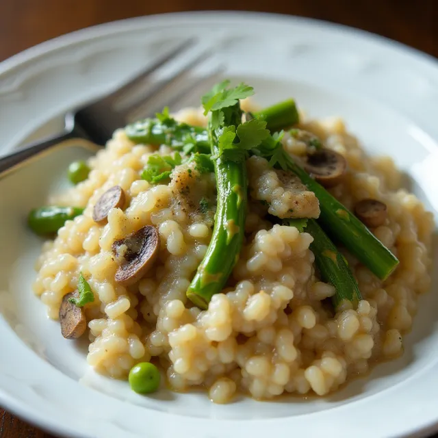 Mushroom Asparagus Risotto