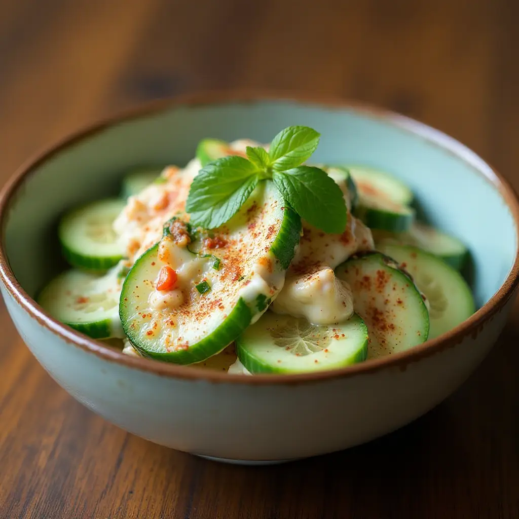 Spicy Creamy Cucumber Salad