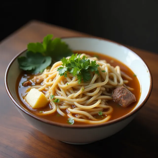 Chinese Hand-Pulled Noodles in Beef Broth